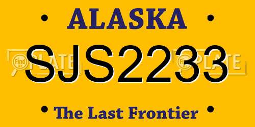 SJS2233 Alaska License Plate