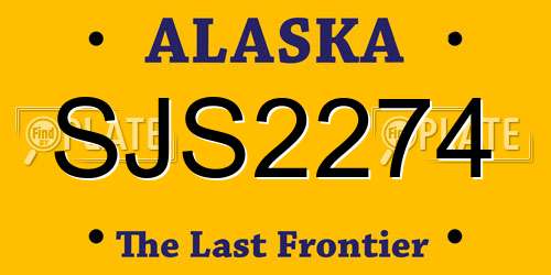 SJS2274 Alaska License Plate