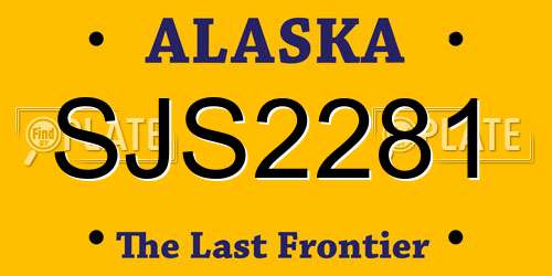 SJS2281 Alaska License Plate