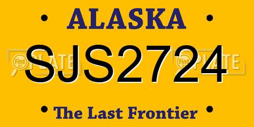 SJS2724 Alaska License Plate