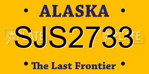 SJS2733 Alaska License Plate