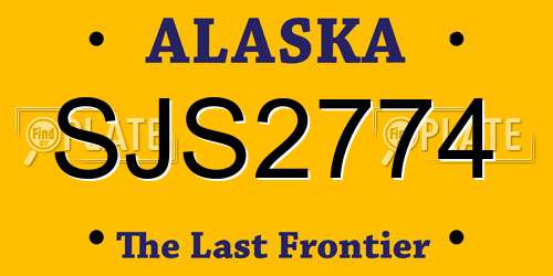 SJS2774 Alaska License Plate