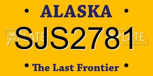 SJS2781 Alaska License Plate