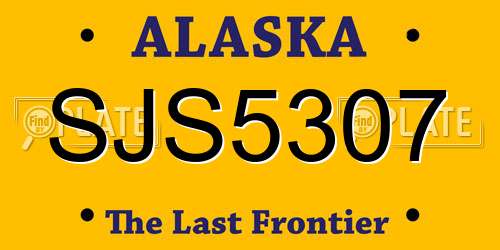 SJS5307 Alaska License Plate