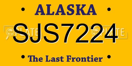 SJS7224 Alaska License Plate