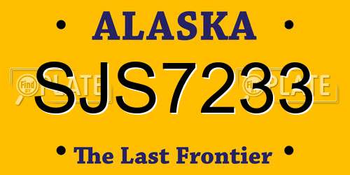 SJS7233 Alaska License Plate