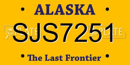 SJS7251 Alaska License Plate