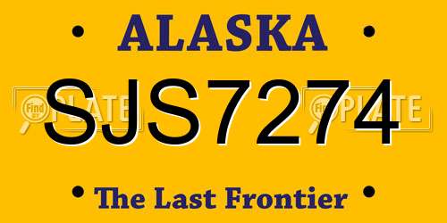 SJS7274 Alaska License Plate