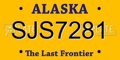 SJS7281 Alaska License Plate