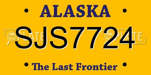 SJS7724 Alaska License Plate