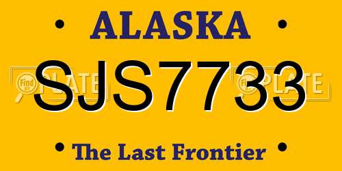 SJS7733 Alaska License Plate