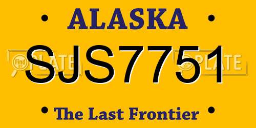 SJS7751 Alaska License Plate