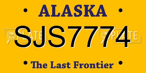 SJS7774 Alaska License Plate