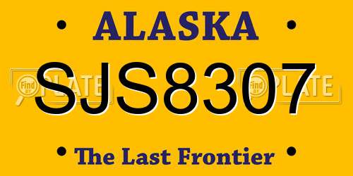 SJS8307 Alaska License Plate