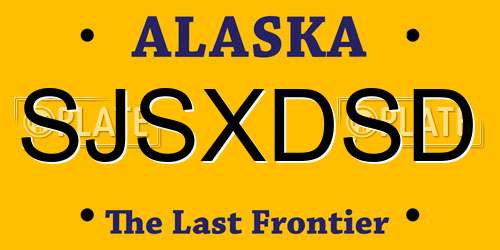 SJSXDSD Alaska License Plate