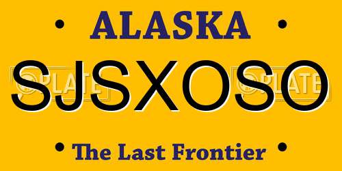 SJSXOSO Alaska License Plate