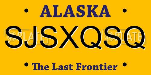 SJSXQSQ Alaska License Plate
