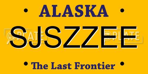 SJSZZEE Alaska License Plate