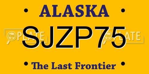 SJZP75 Alaska License Plate