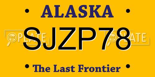 SJZP78 Alaska License Plate