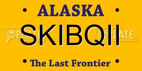 SKIBQII Alaska License Plate
