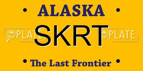 SKRT Alaska License Plate