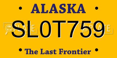 SL0T759 Alaska License Plate