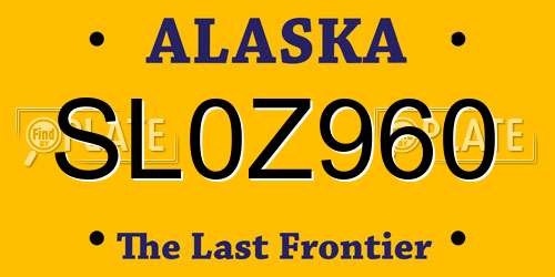 SL0Z960 Alaska License Plate