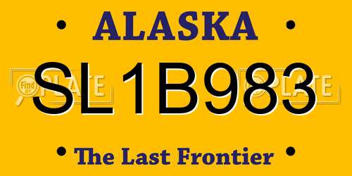 SL1B983 Alaska License Plate