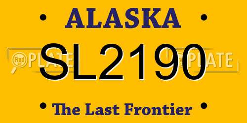 SL2190 Alaska License Plate