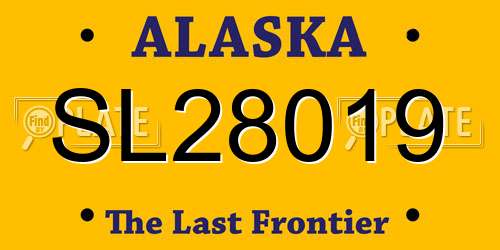 SL28019 Alaska License Plate