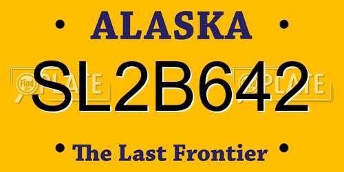 SL2B642 Alaska License Plate