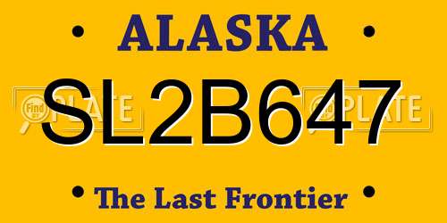 SL2B647 Alaska License Plate