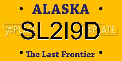 SL2I9D Alaska License Plate