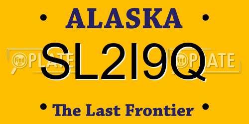 SL2I9Q Alaska License Plate
