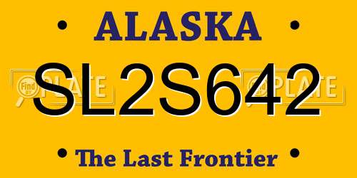 SL2S642 Alaska License Plate