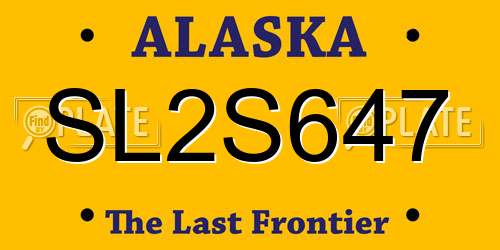 SL2S647 Alaska License Plate