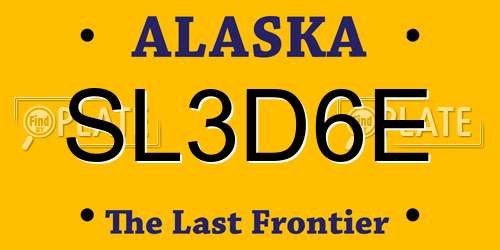 SL3D6E Alaska License Plate