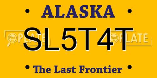 SL5T4T Alaska License Plate