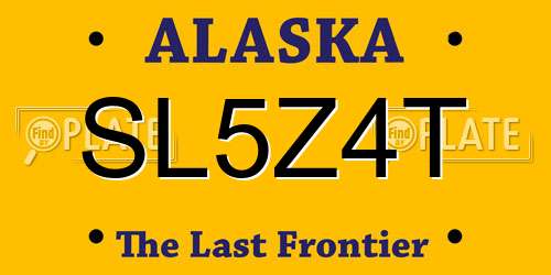 SL5Z4T Alaska License Plate