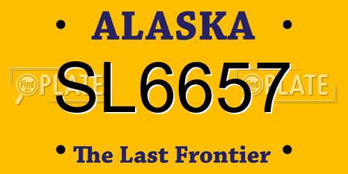 SL6657 Alaska License Plate