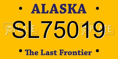 SL75019 Alaska License Plate