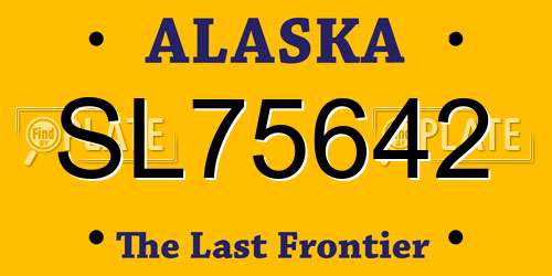 SL75642 Alaska License Plate