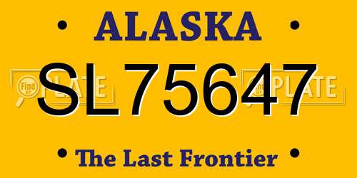 SL75647 Alaska License Plate