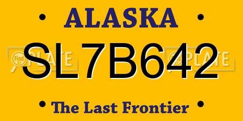 SL7B642 Alaska License Plate