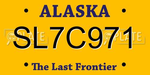 SL7C971 Alaska License Plate