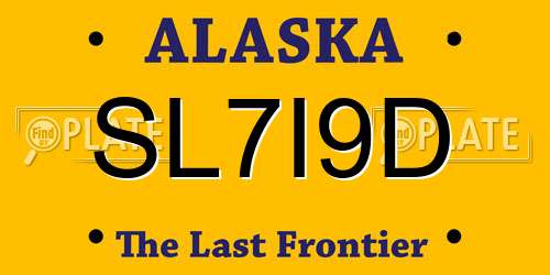 SL7I9D Alaska License Plate