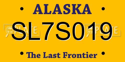 SL7S019 Alaska License Plate