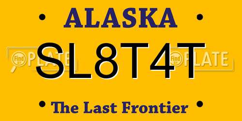 SL8T4T Alaska License Plate