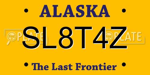 SL8T4Z Alaska License Plate